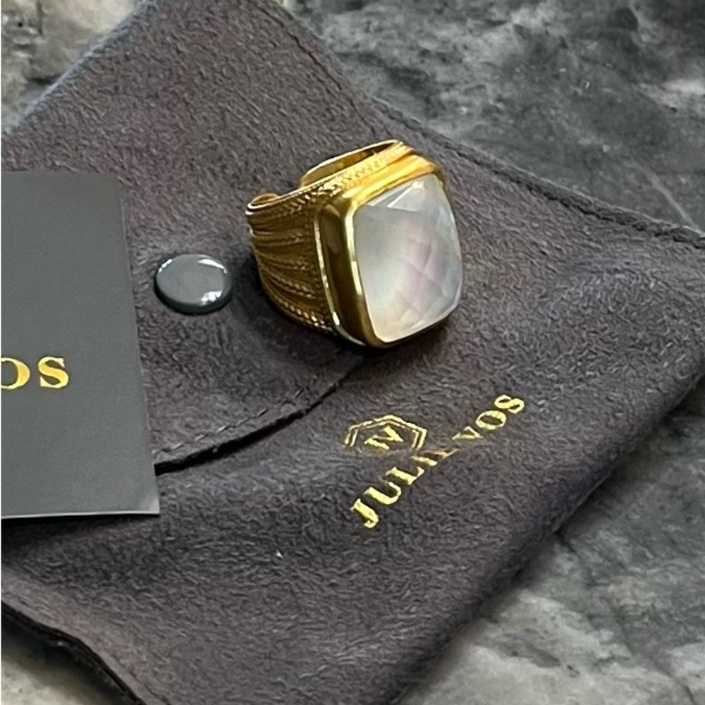 JULIE VOS Gold and White Women's Ring - Picture 7 of 14